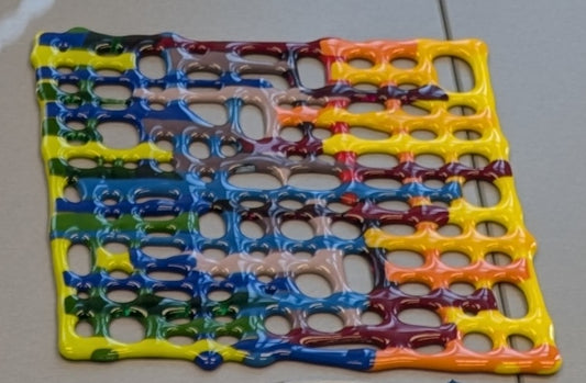 rainbow glass creating a web