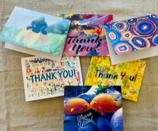 NEW Variety "THANK YOU" Note 6-pack Graphic Cards by Celebration Company Artists