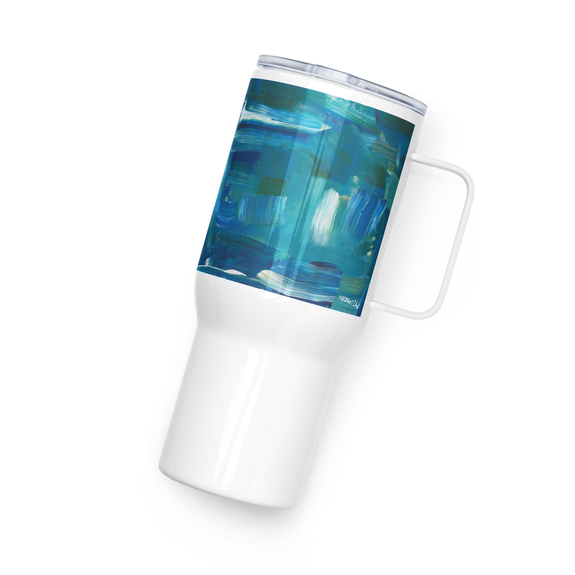 mug with blue pattern