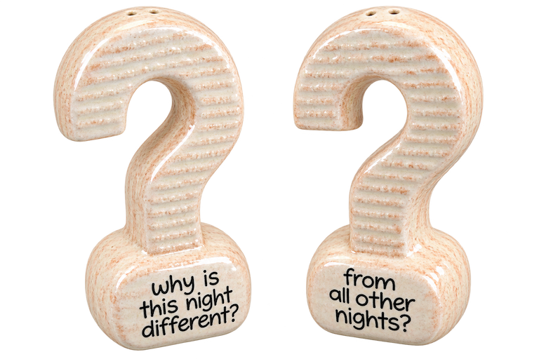 matzah question mark salt and pepper shaker