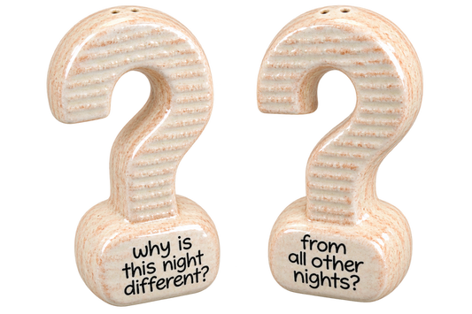 matzah question mark salt and pepper shaker