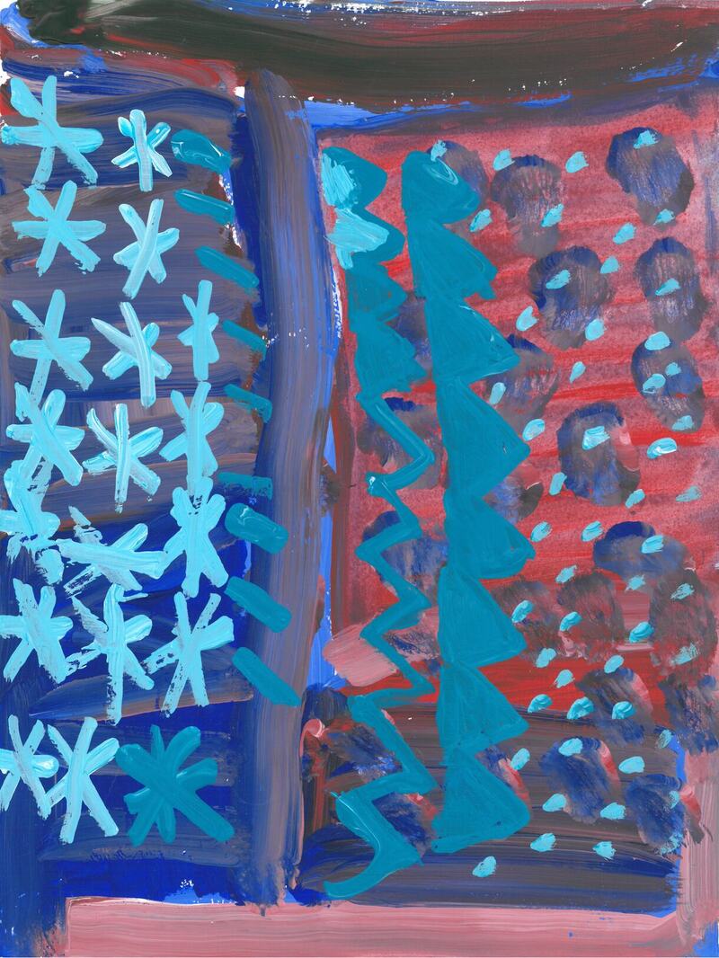 painting of snow flake pattern and dots
