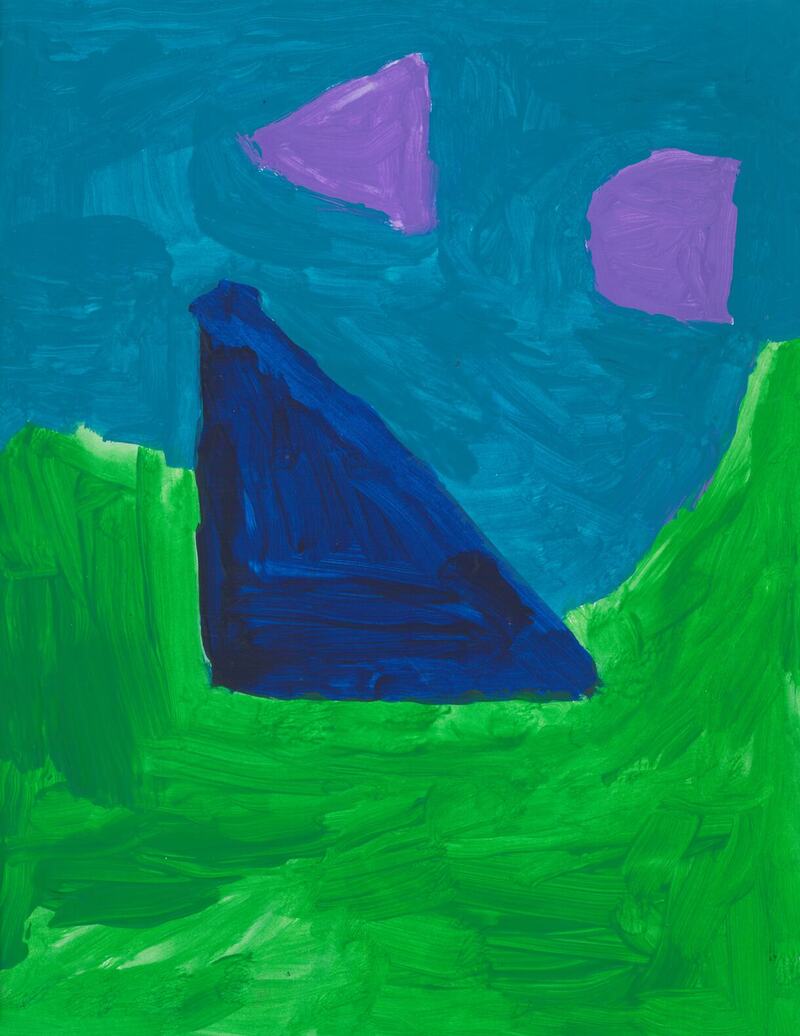 blues and green with three triangles