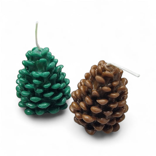2 Mini Pack Pine Cone Pillar Candle
