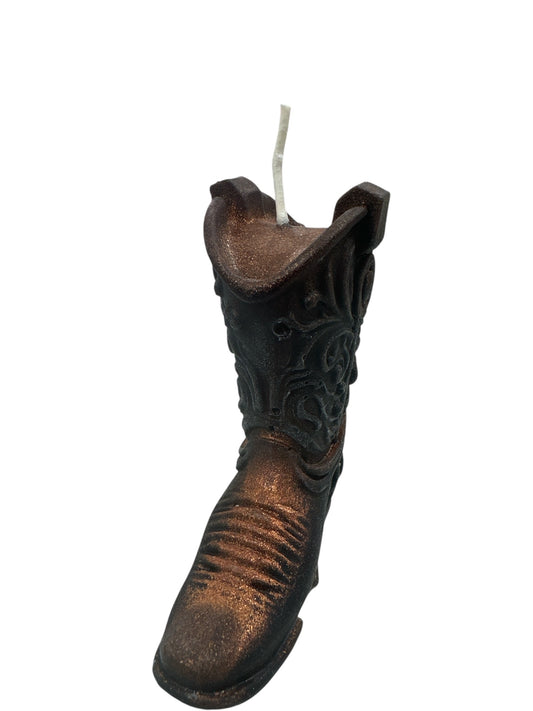 brown boot candle