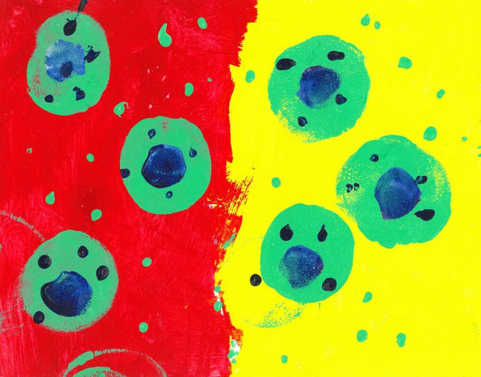 abstract painting of dots and circles