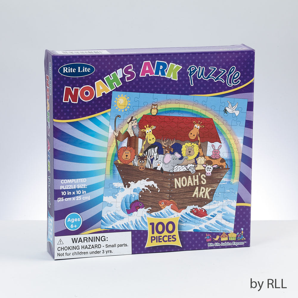 puzzle box cover with a cartoon version of Noah's Ark
