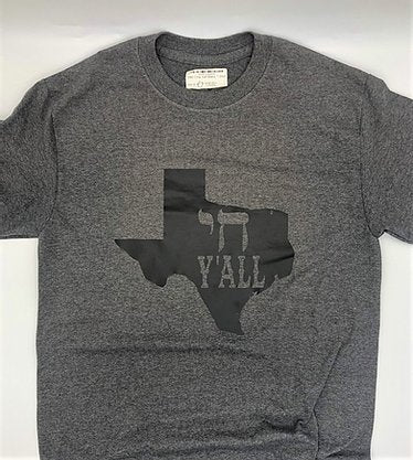 Gray tshirt with black Texas with Chai Y'all slogan in the middle