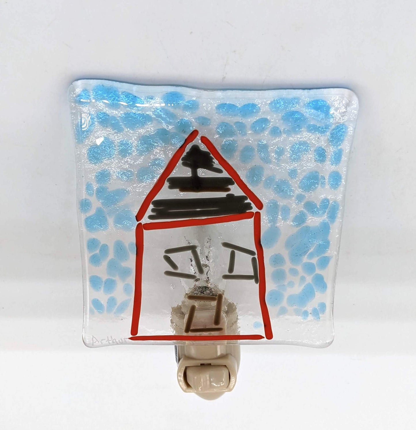 house night light with blue sky