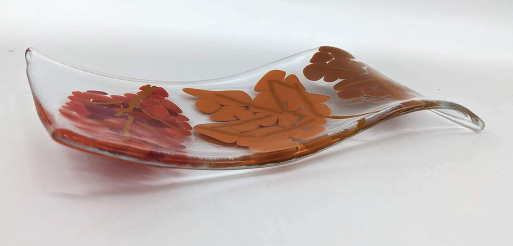 Fall leaves glass spoon rest