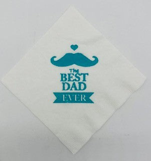 Father's Day Cocktail Napkin (25 count) Mustache w/"Best Dad Ever"