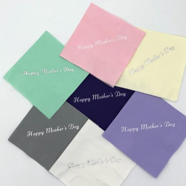 various napkins that read Happy Mother's Day