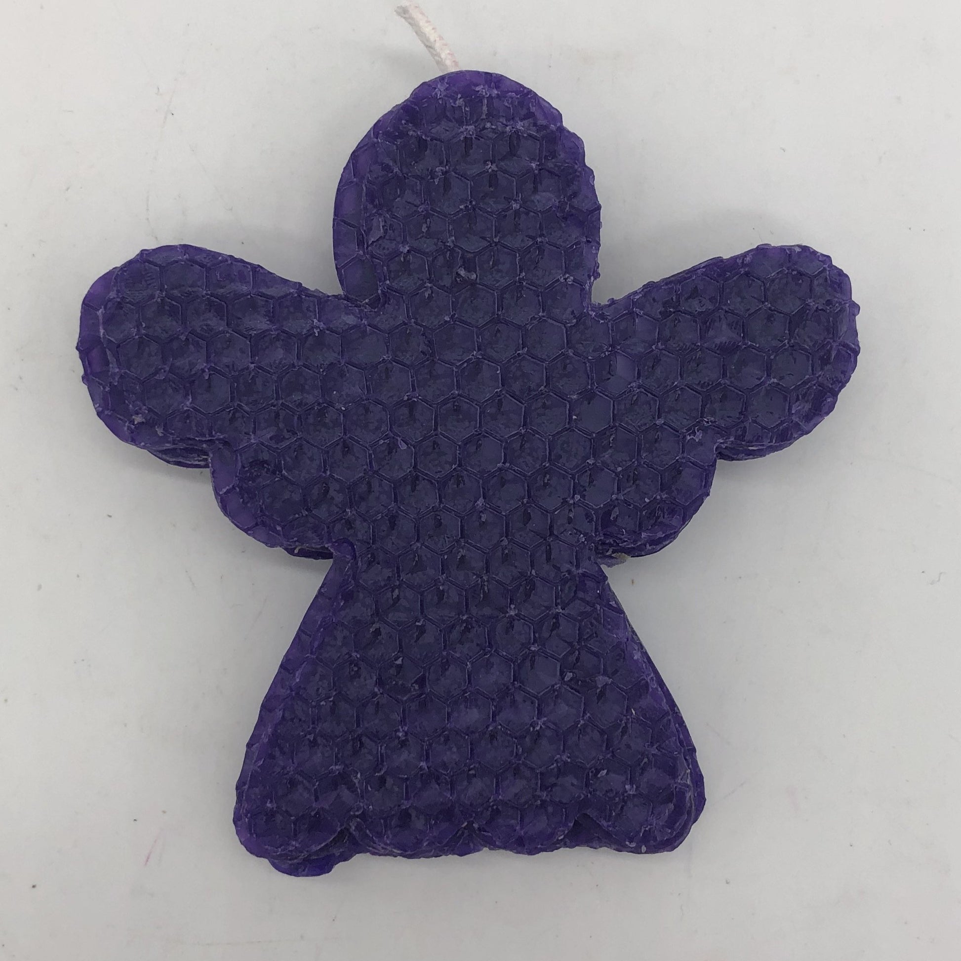 Beeswax angel candle in purple