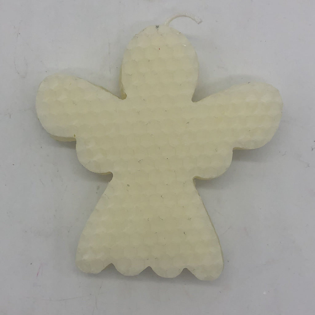 Beeswax angel candle in white