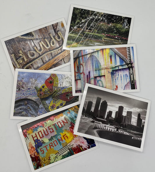 Six greeting cards with Houston themed photographs