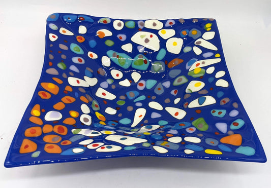 Happy Ovals fused glass