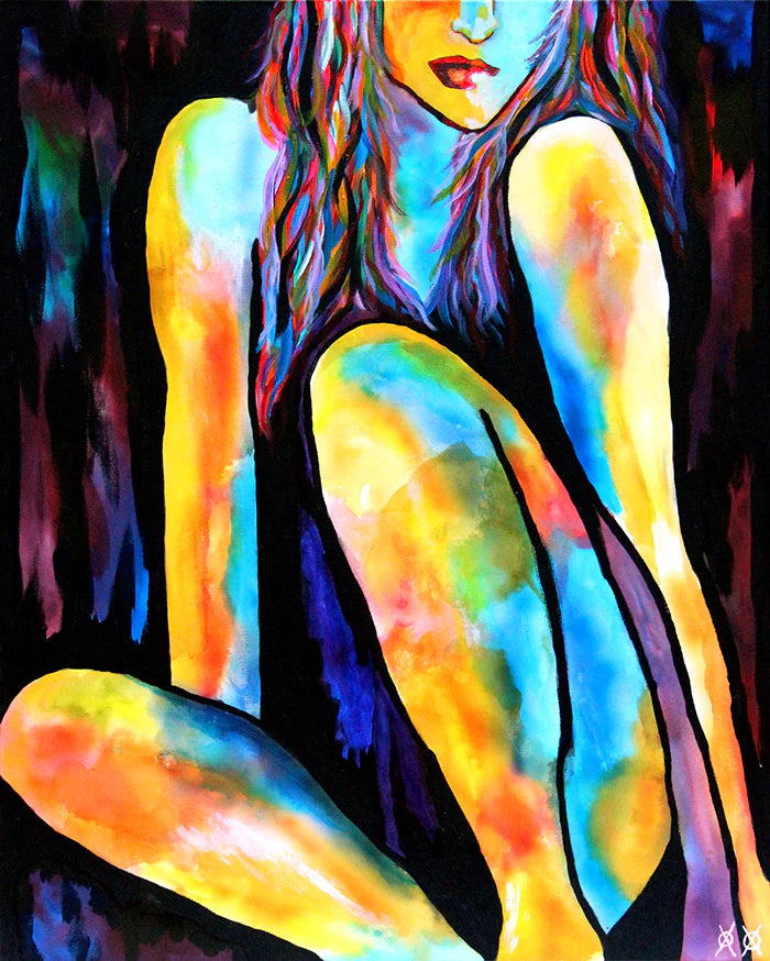 painting of a colorful woman