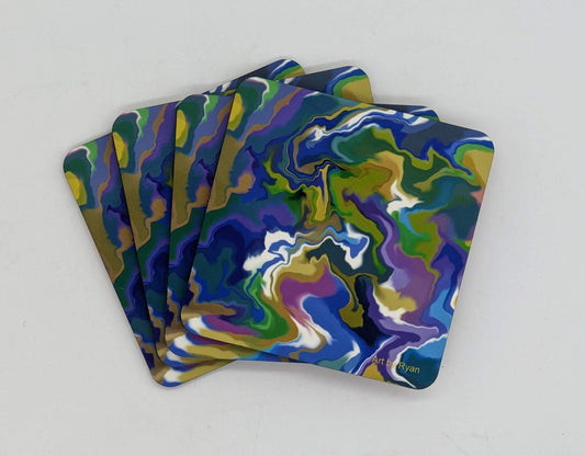 coasters with abstract art
