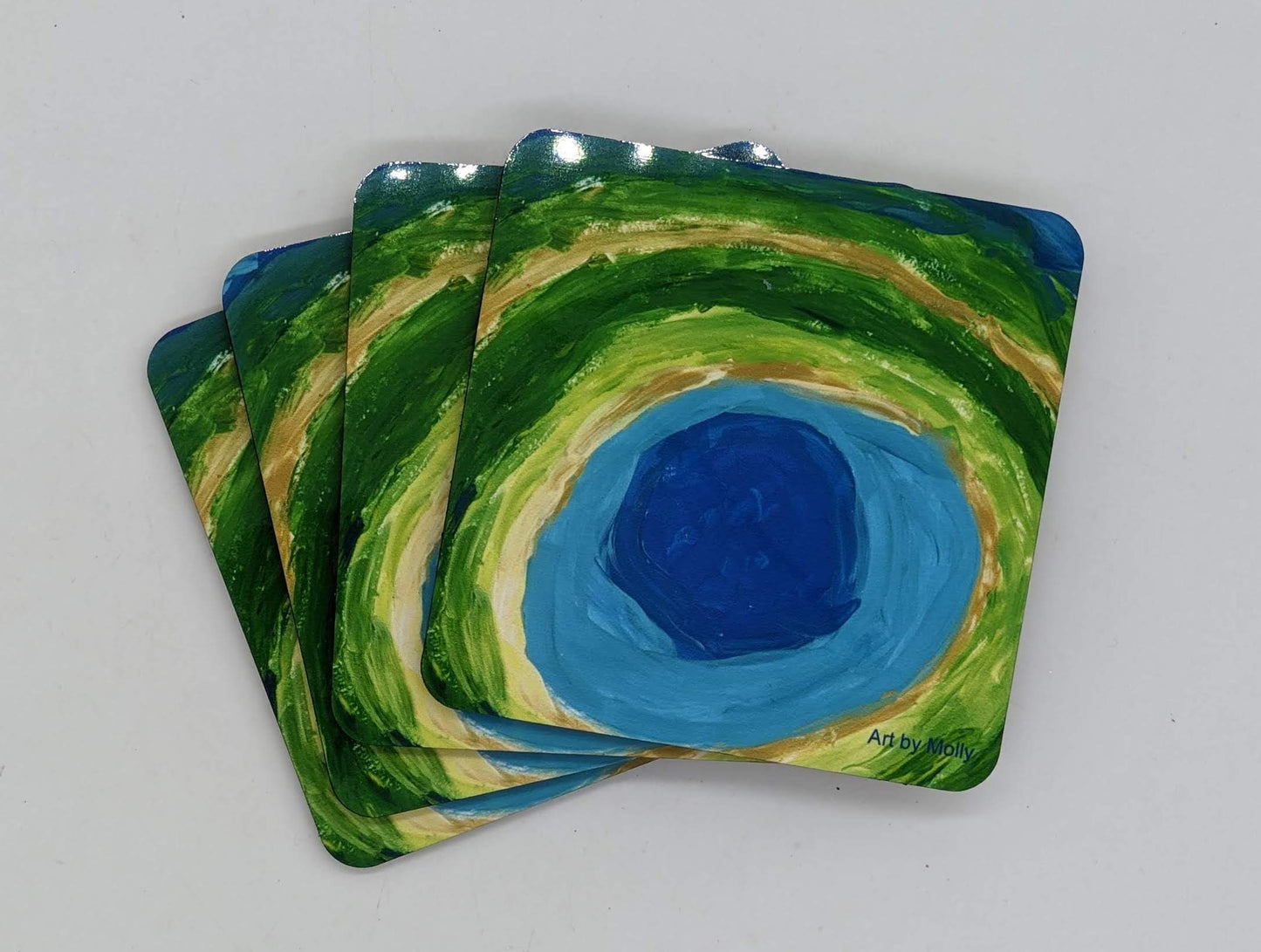 coasters with abstract art