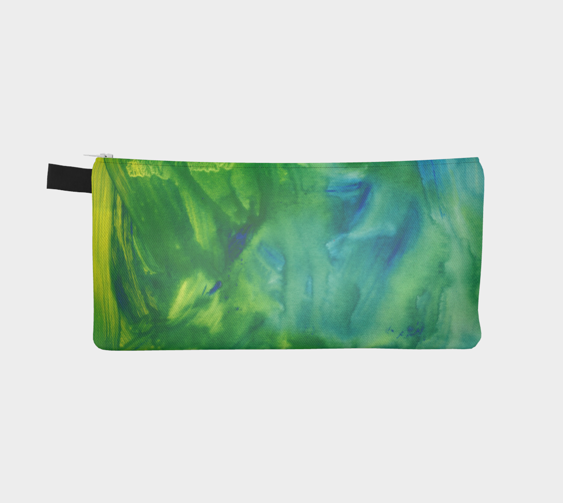 pencil case with shades of green