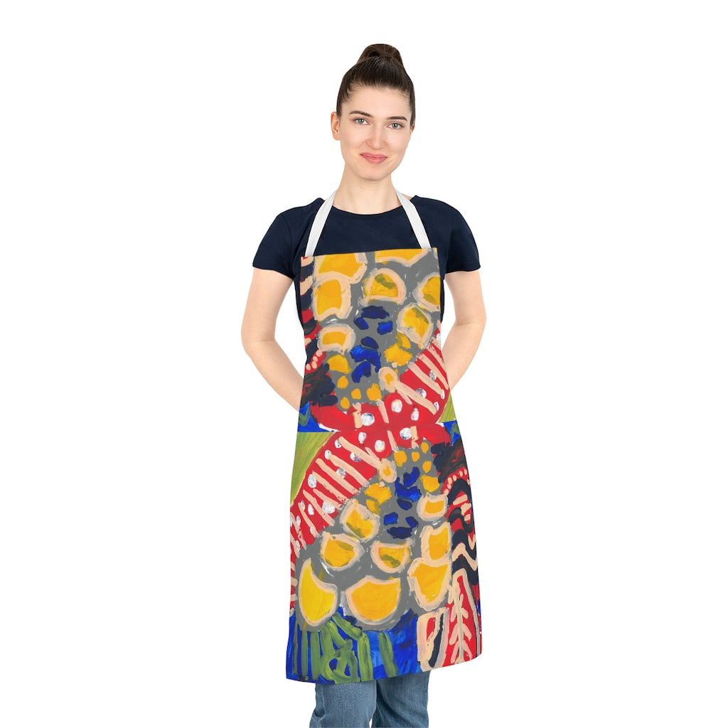 apron with abstract painting on it