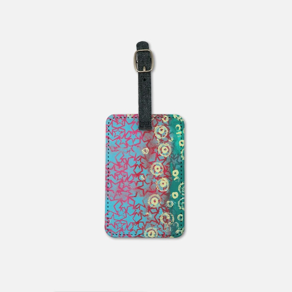 luggage tag with abstract art