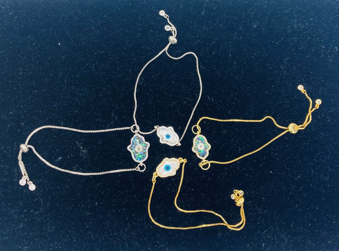 Hamsa Bracelets ~(Mother of Pearl + Mosaic Designs)