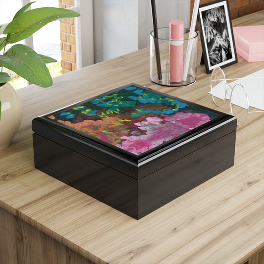 jewelry box with painting on top