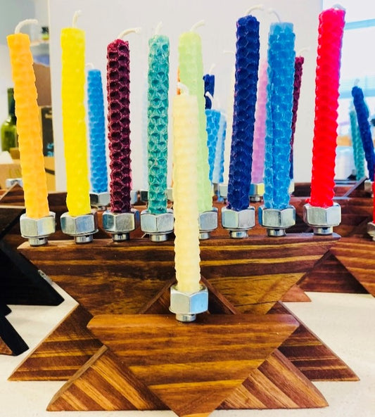 Handcrafted Wood Menorah by Celebration Company