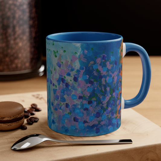 mug with blue dots all over