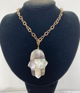 Mother of Pearl Hamsa Necklace