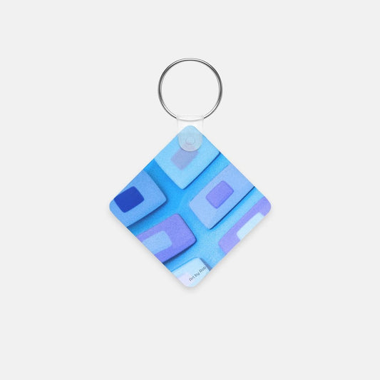 key chain with blue squares