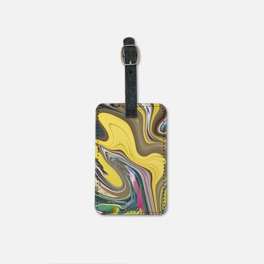luggage tag with abstract art