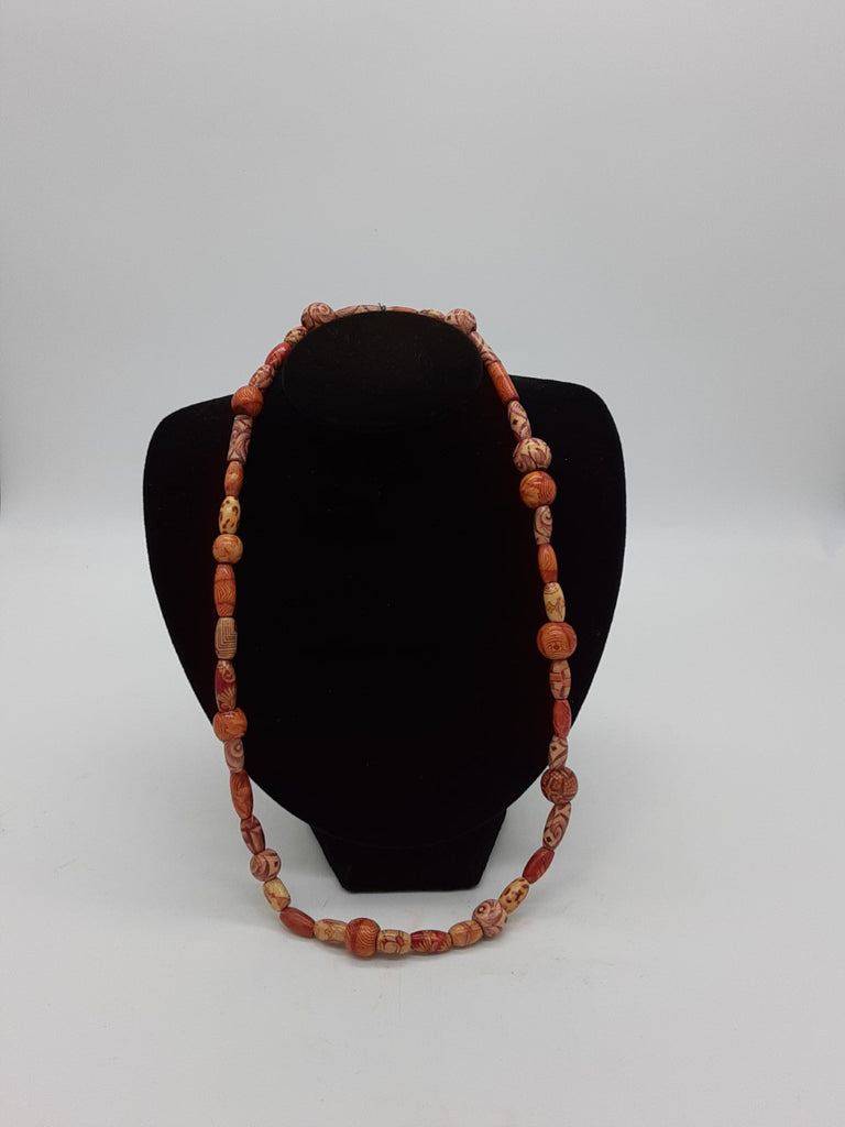 wooden beaded necklace